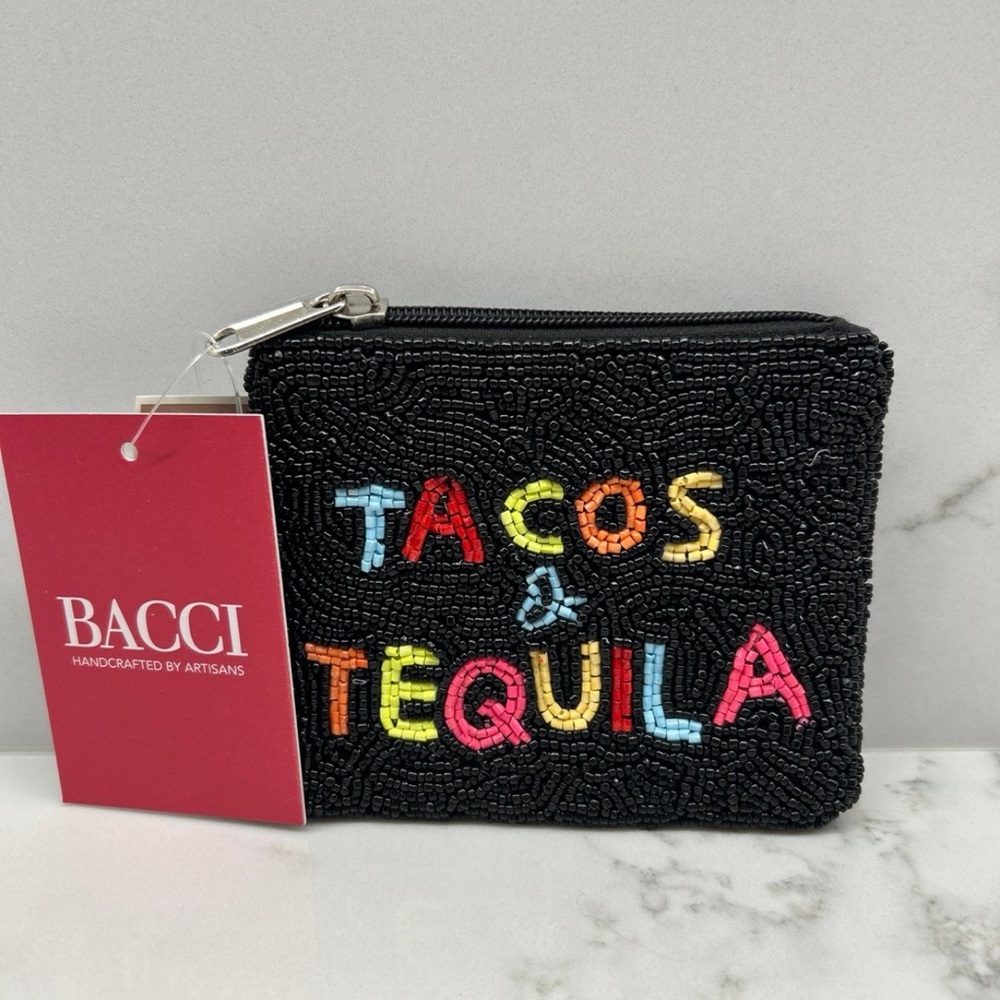 Tacos & Tequila Beaded Coín Purse